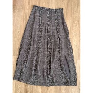 Valette Silk Snake Print Maxi Skirt Slit Preppy Chic Elegant Quiet Luxury Date